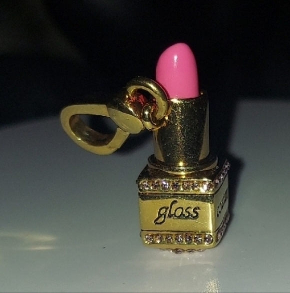 Other - Gold and Pink Lipstick Charm